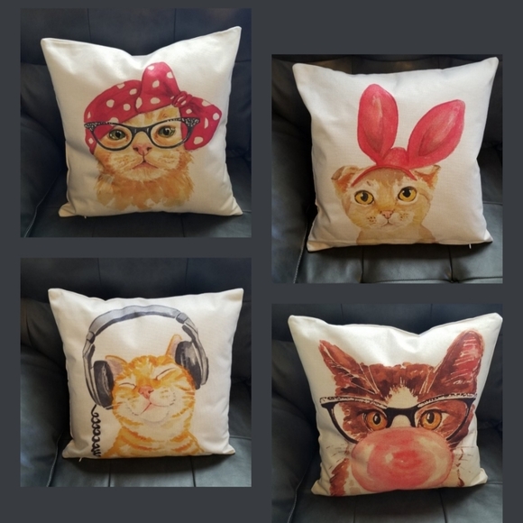 😺4pc Cat Pillow Shams😺 - Picture 2 of 9